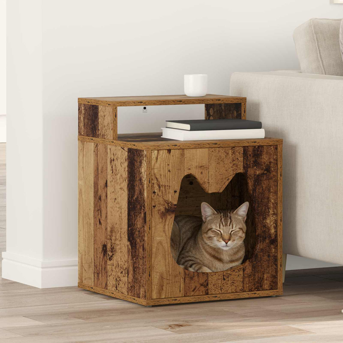 Kattenhuis 42,5 X 40 X 53,5 Cm Bewerkt Hout