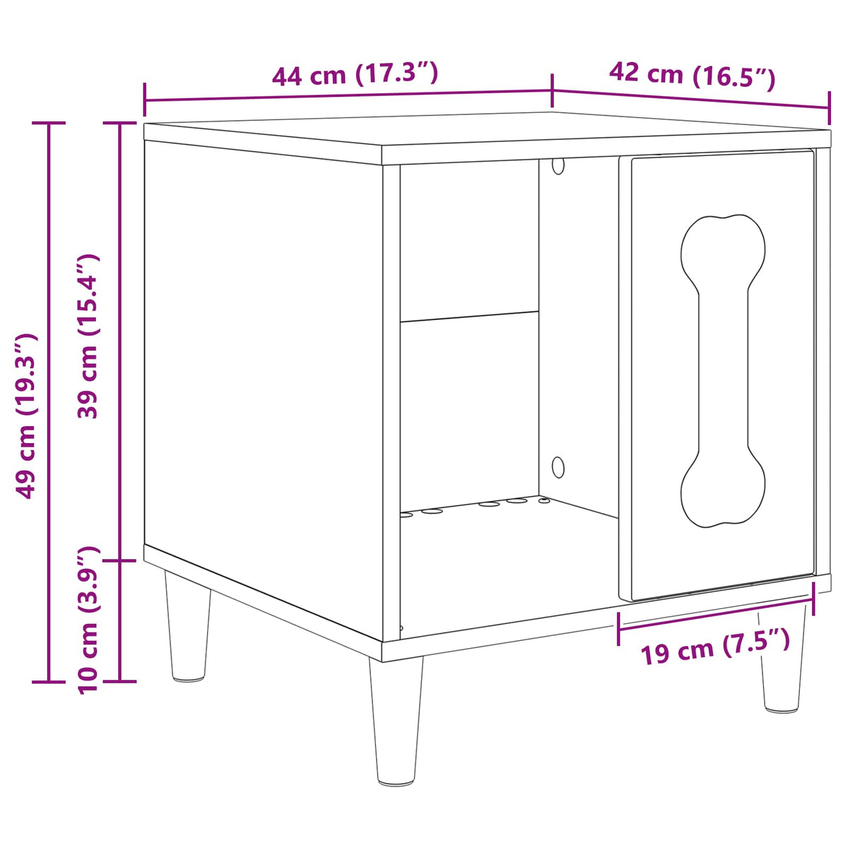 Hondenhuis 44 X 42 X 49 Cm Bewerkt Hout