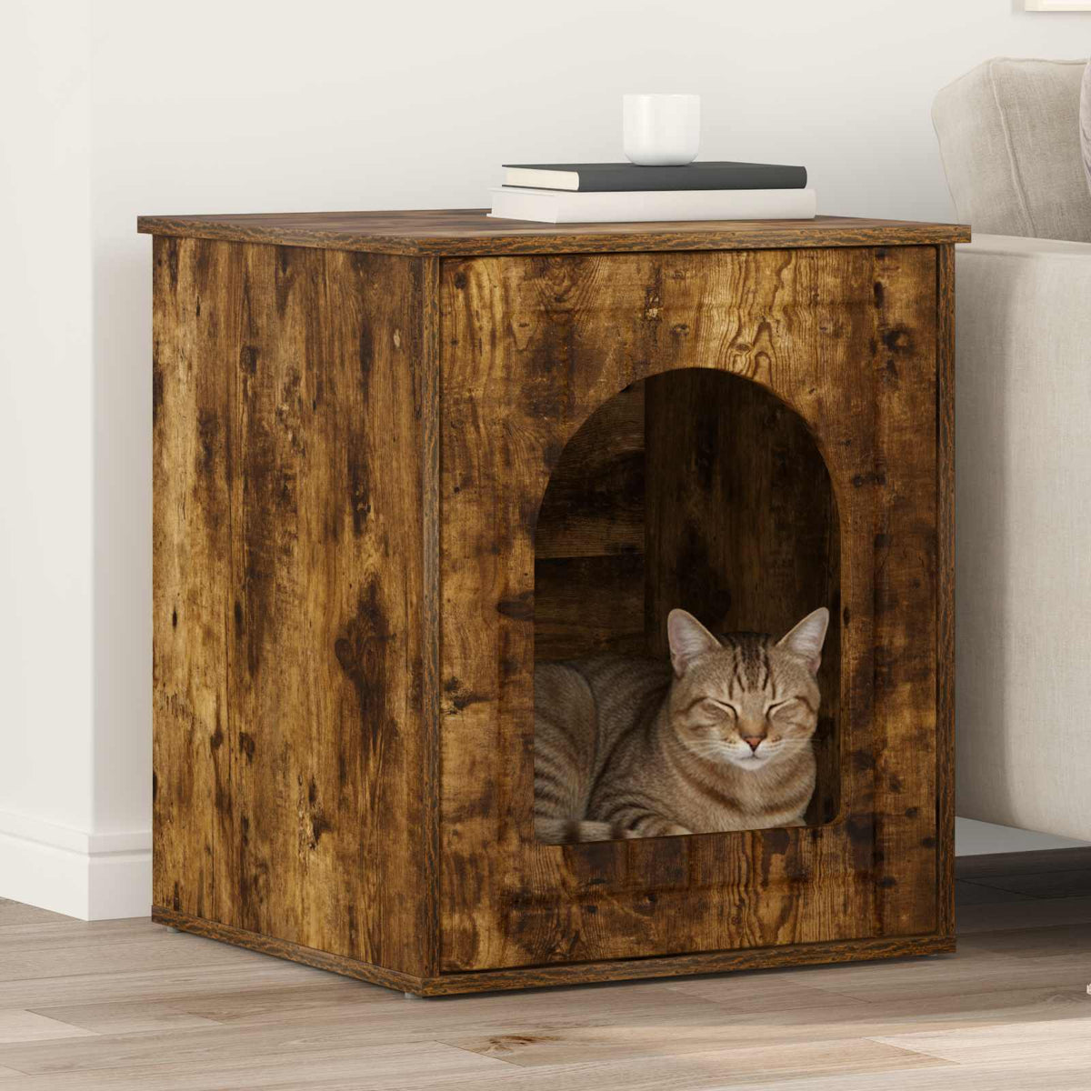 Kattenhuis 53 X 52 X 62 Cm Bewerkt Hout