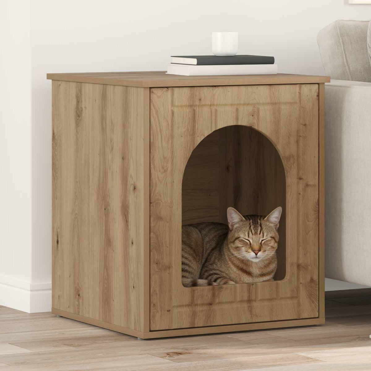 Kattenhuis 53 X 52 X 62 Cm Bewerkt Hout