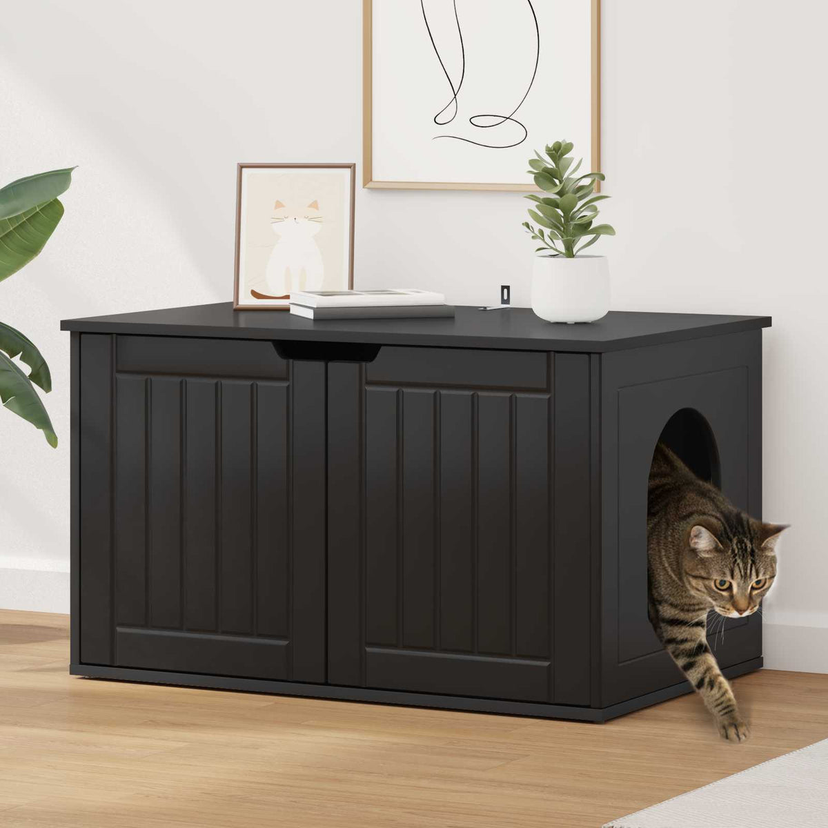 Kattenhuis 85 X 55 X 50,5 Cm Bewerkt Hout