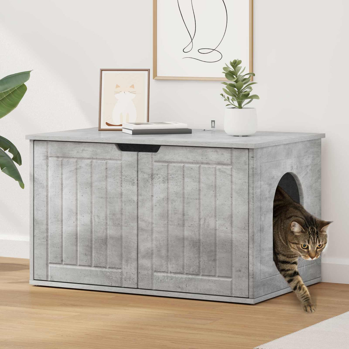 Kattenhuis 85 X 55 X 50,5 Cm Bewerkt Hout