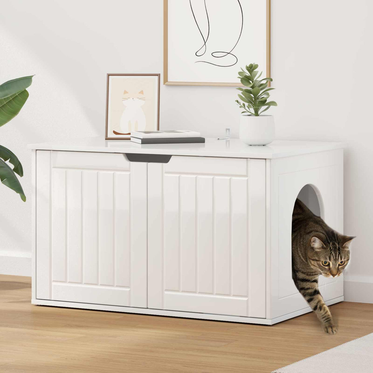 Kattenhuis 85 X 55 X 50,5 Cm Bewerkt Hout