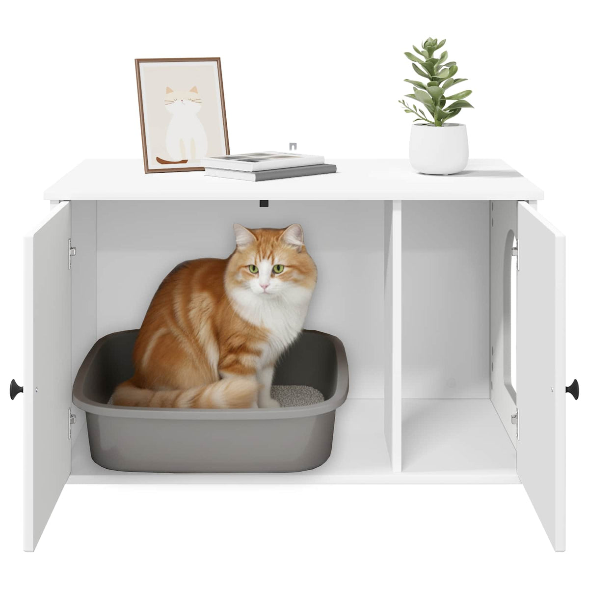 Kattenhuis 85 X 55 X 50,5 Cm Bewerkt Hout