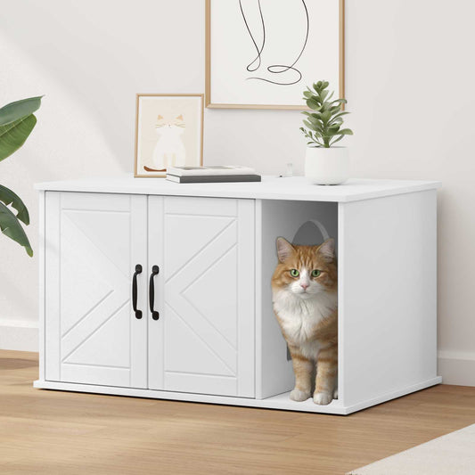 Kattenhuis 85 X 55 X 50,5 Cm Bewerkt Hout