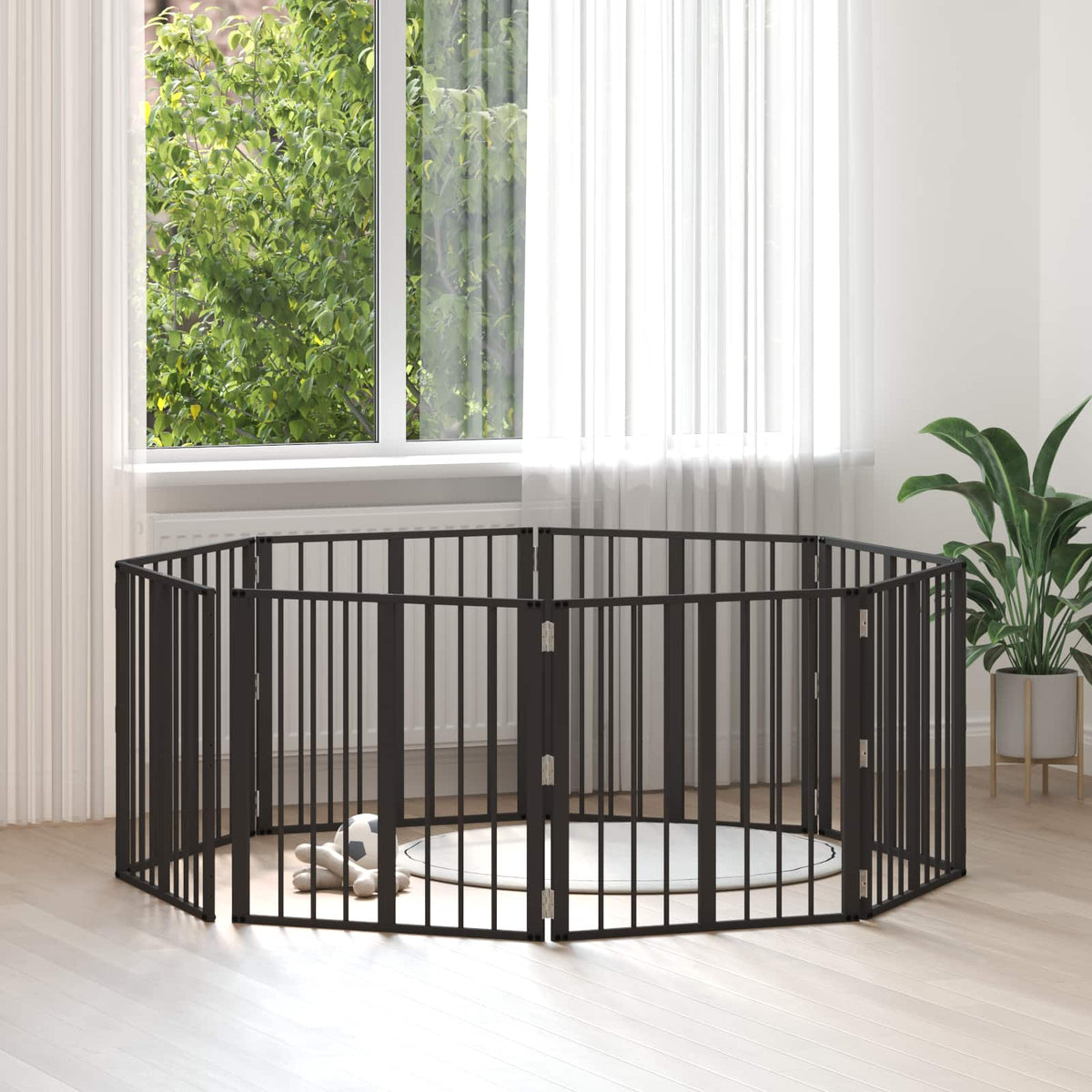 Hondenpoort 6 St Zwart Gegalvaniseerd Staal
