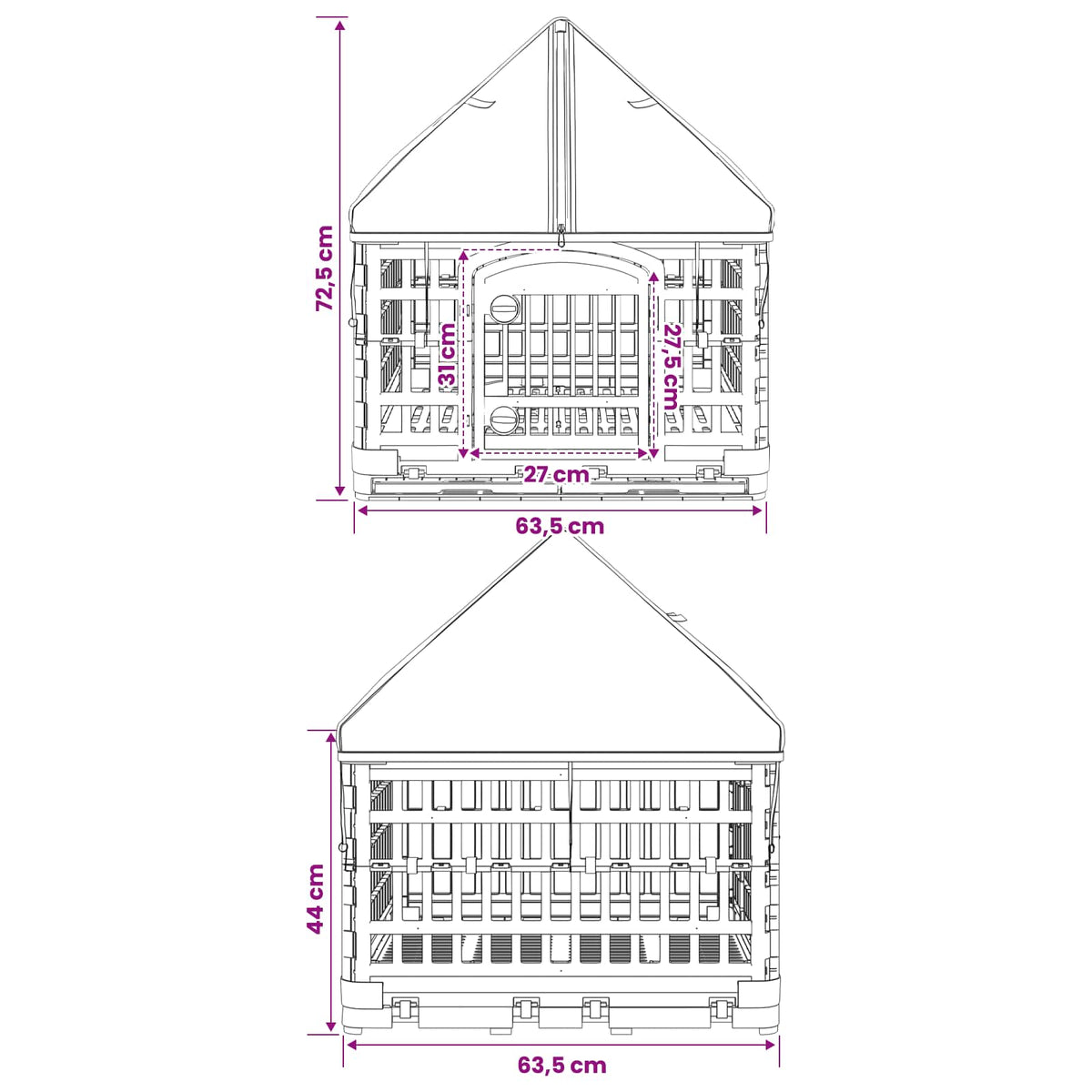 4 Panelen Honden Speelweide Met Dak Wit