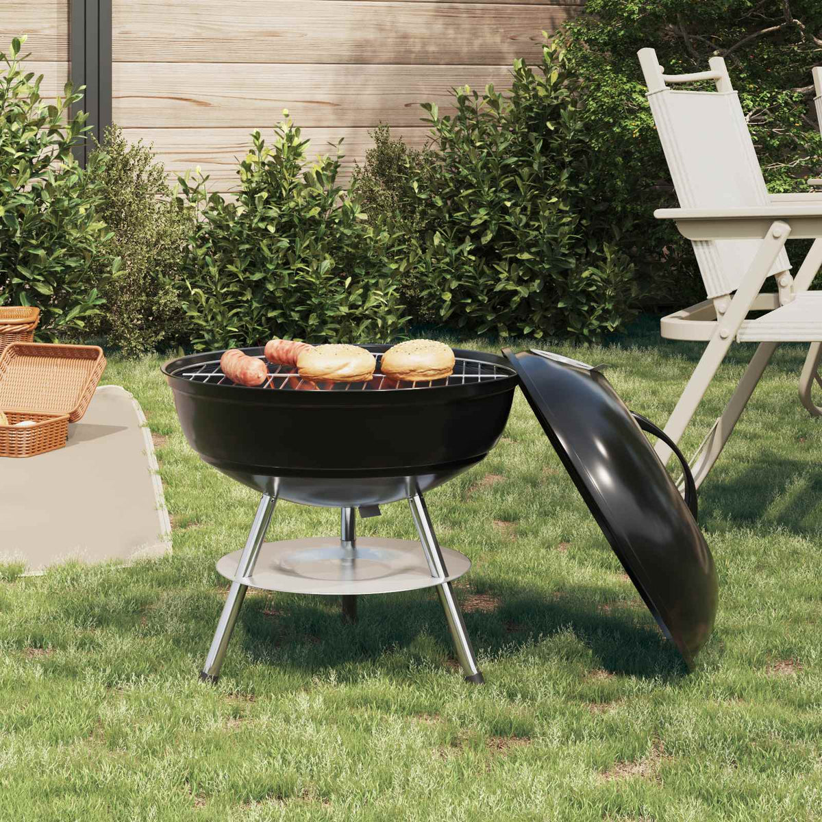 Houtskool Grill Zwart 36,5 X 36,5 X 40 Cm