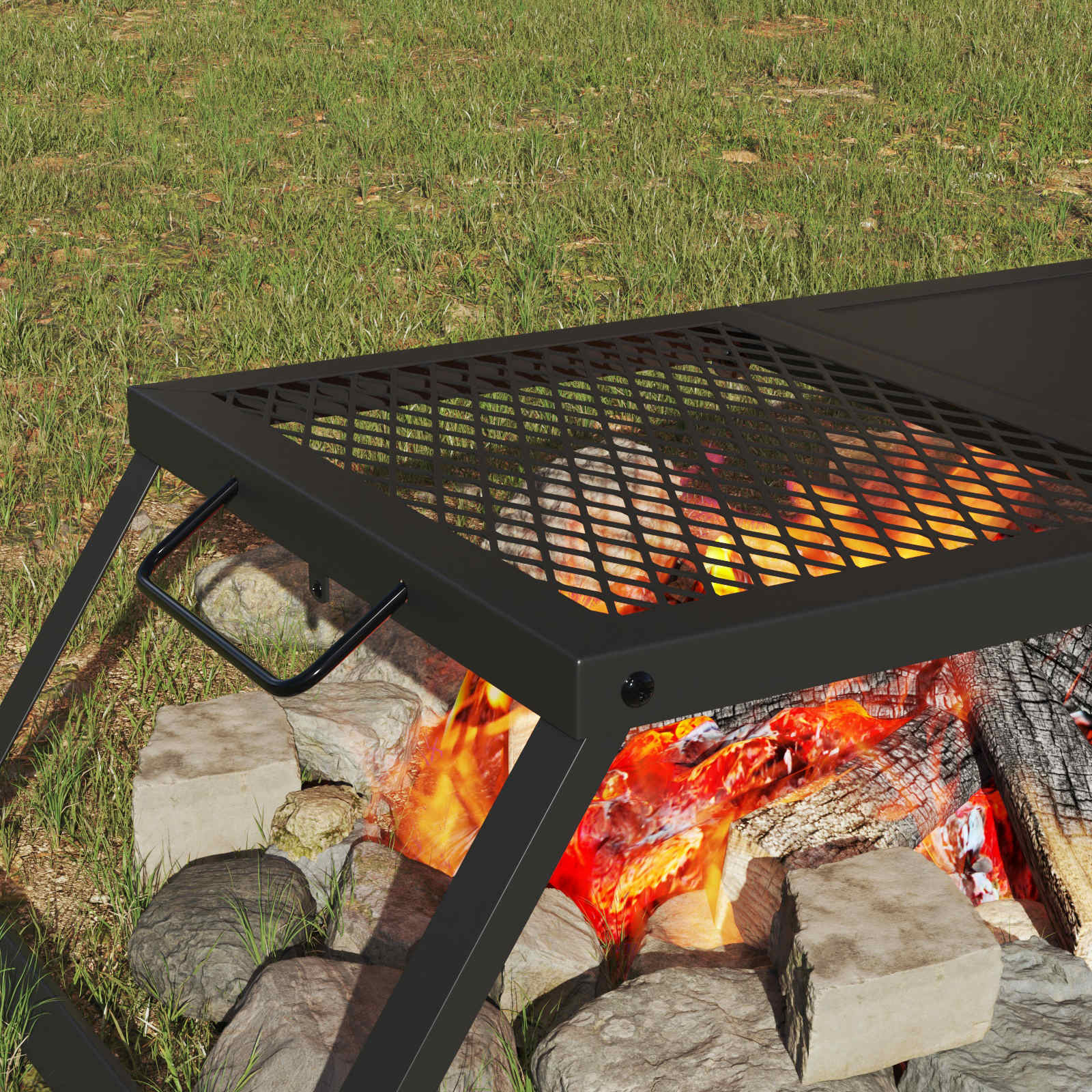 Opvouwbare Camping Grill Zwart 31,5 X 26,5 X 4 Cm