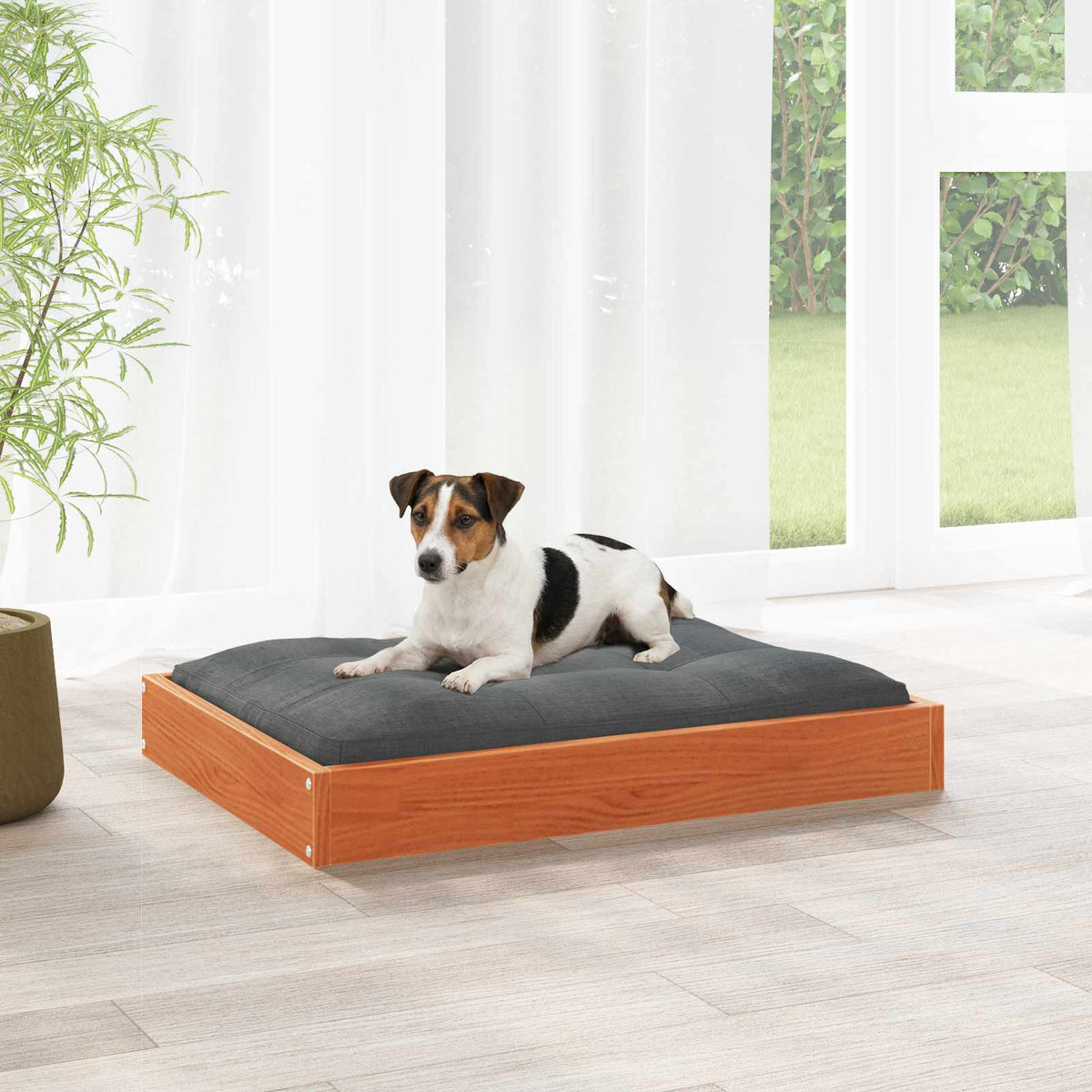Hondenbed 72 X 54 X 9 Cm Massief Vurenhout