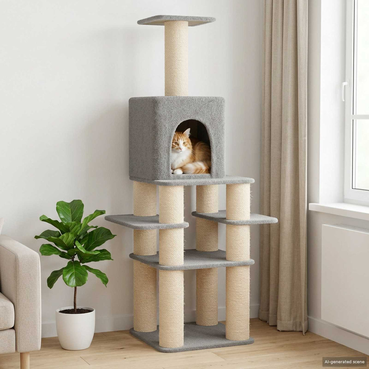 Kattenboom Met Sisal Krabpalen 180 Cm