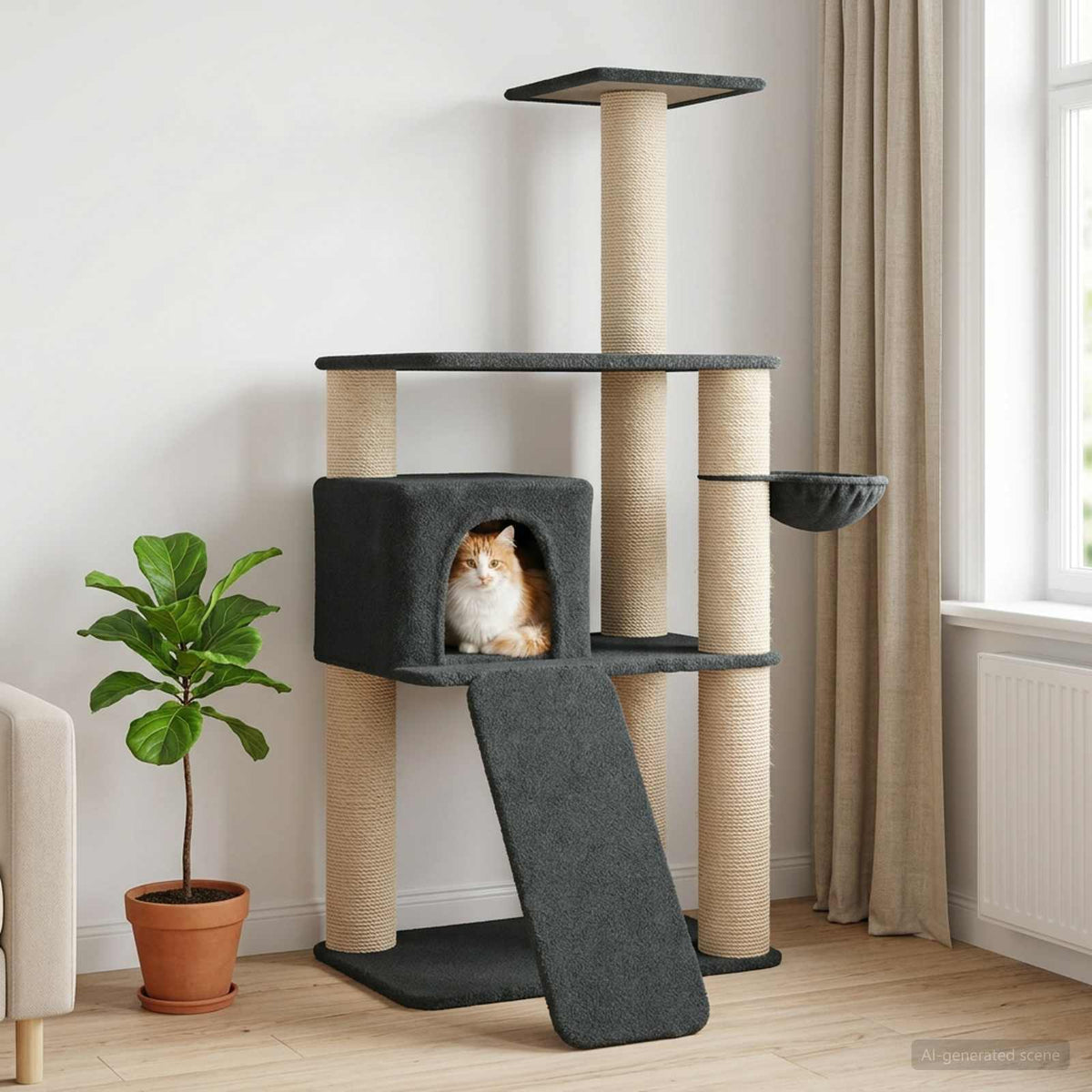 Kattenboom Met Sisal Krabpalen 173 Cm