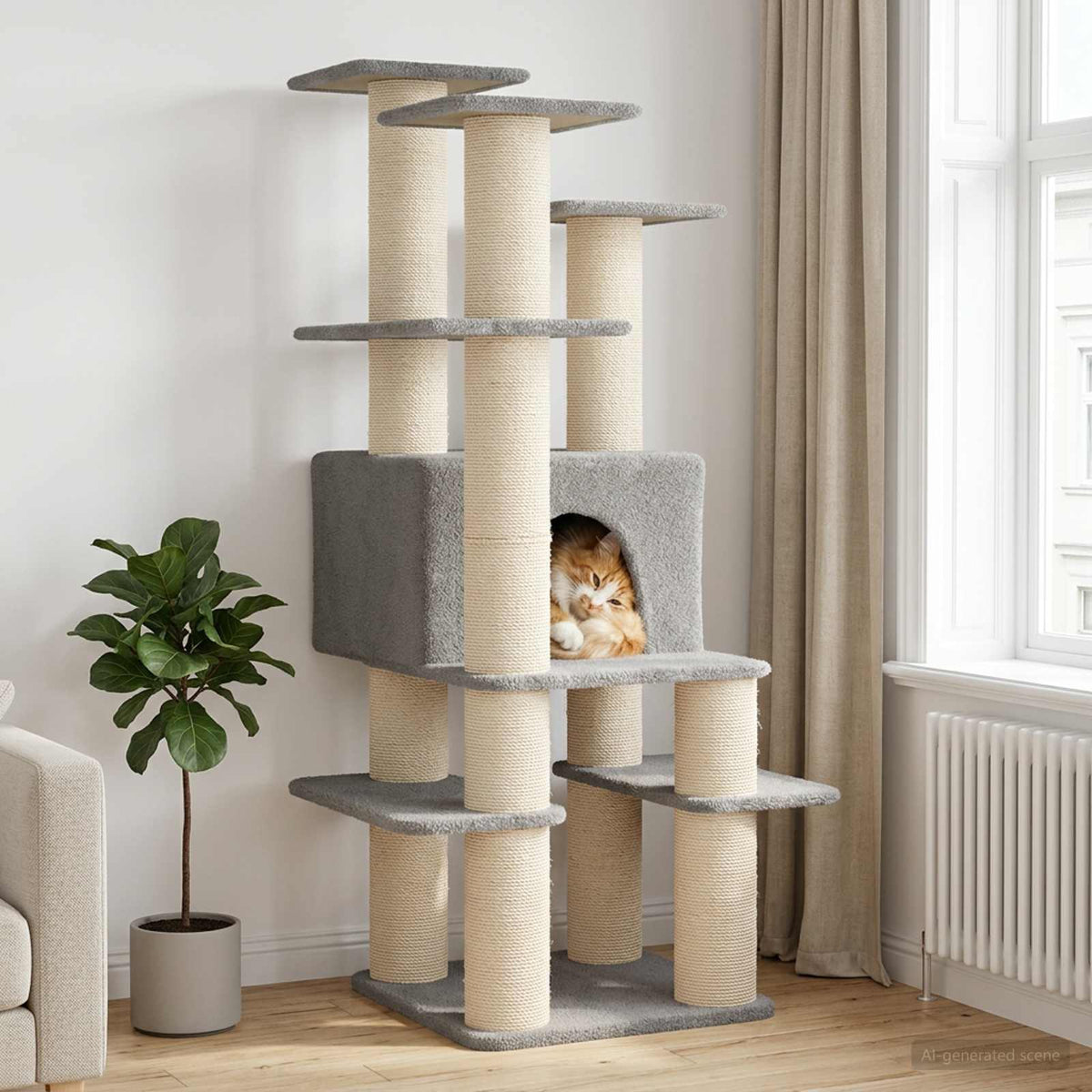 Kattenboom Met Sisal Krabpalen 161 Cm