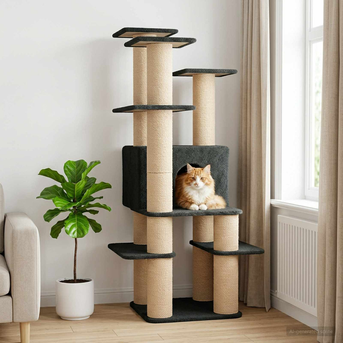Kattenboom Met Sisal Krabpalen 161 Cm