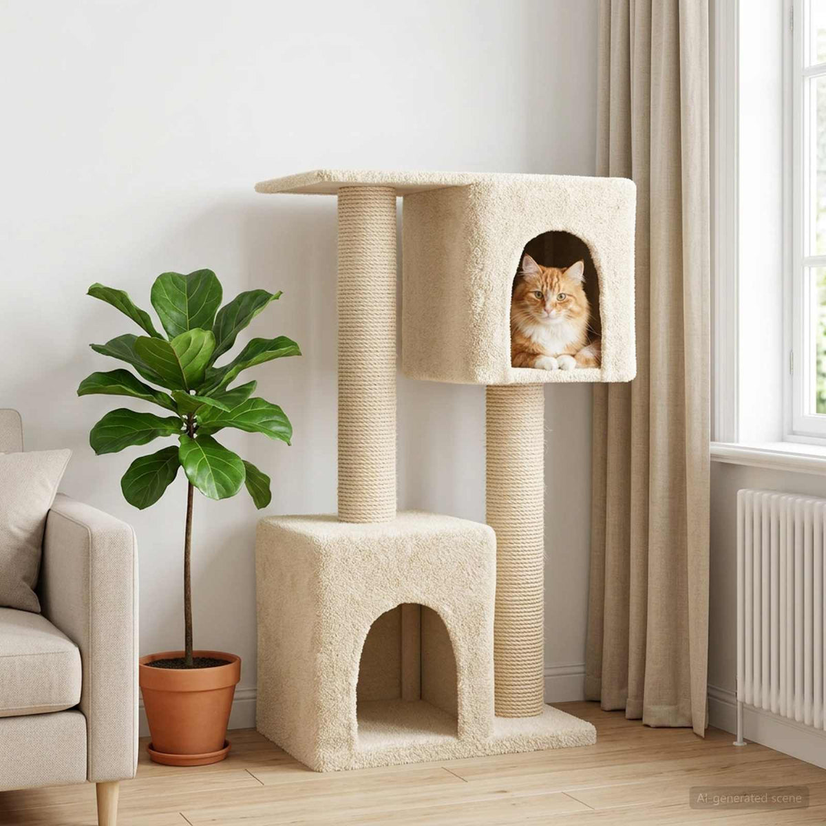 Kattenboom Met Sisal Krabpalen 114 Cm