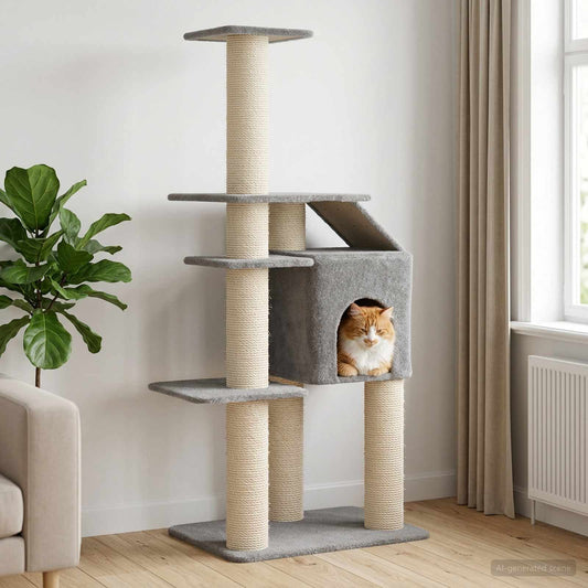 Kattenboom Met Sisal Krabpalen 183 Cm