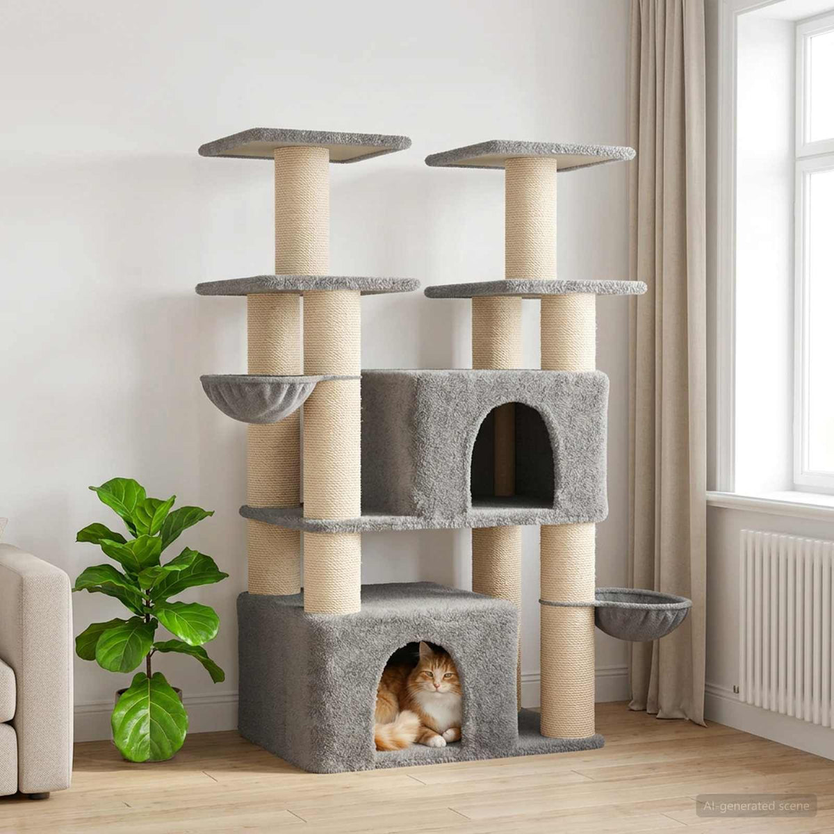 Kattenboom Met Sisal Krabpalen 147 Cm 2 St