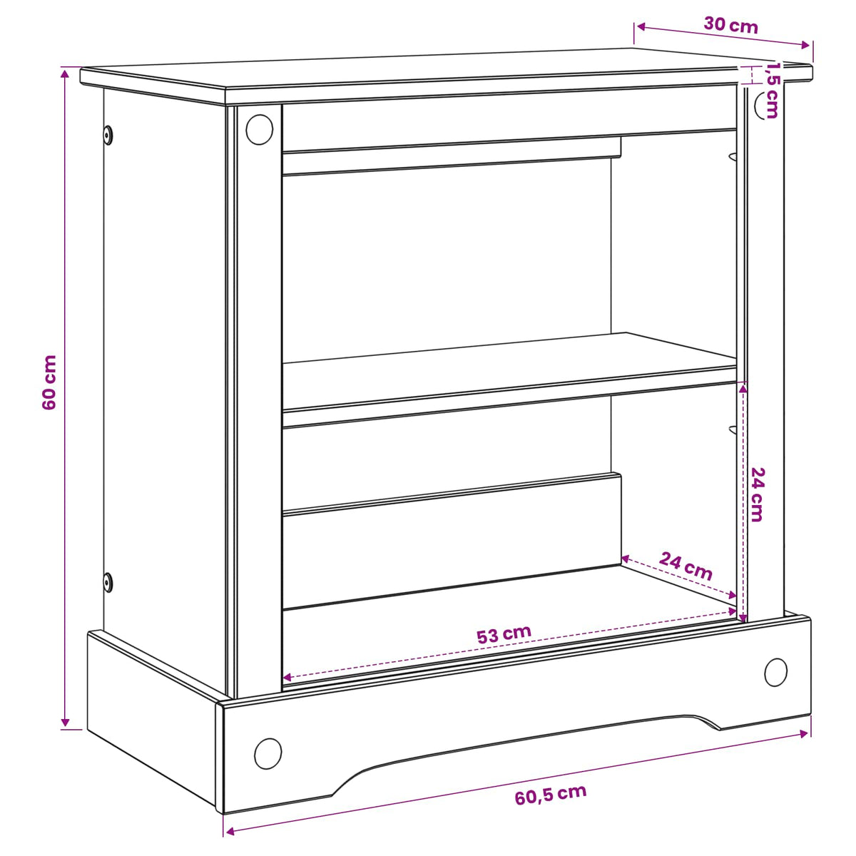 Aquarium Stand Corona 60,5 X 30 X 60 Cm 150 Kg