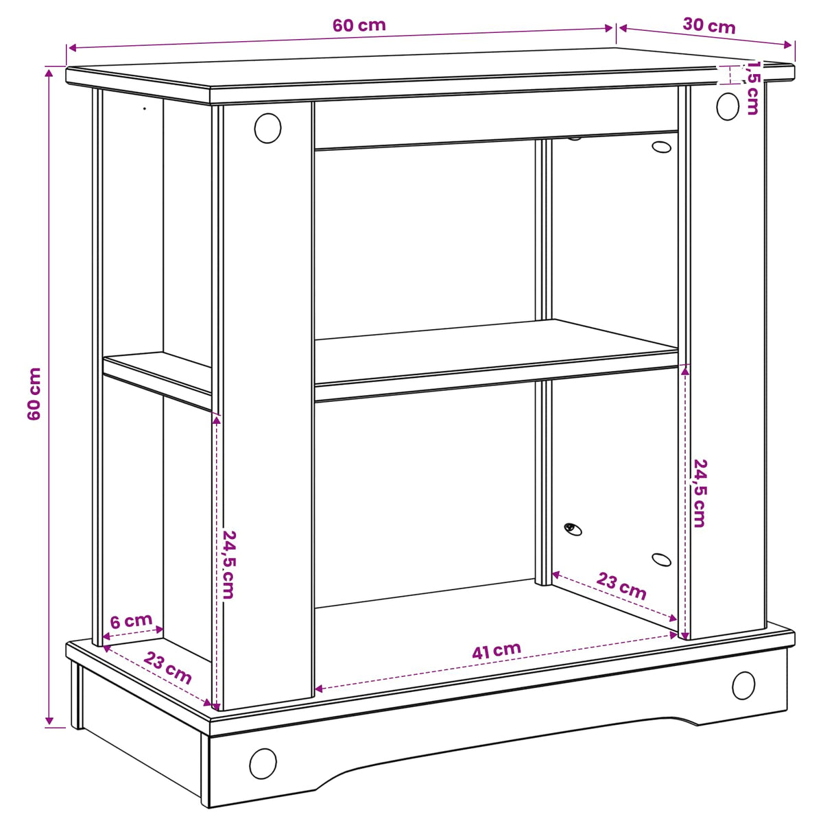 Aquarium Stand Corona 60 X 30 X 60 Cm 150 Kg