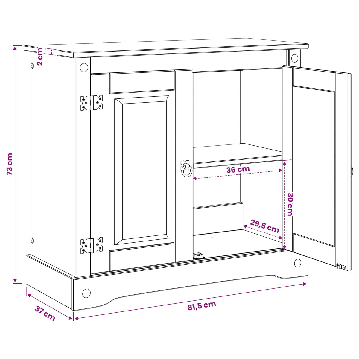 Aquarium Stand Corona 81,5 X 37 X 73 Cm 250 Kg