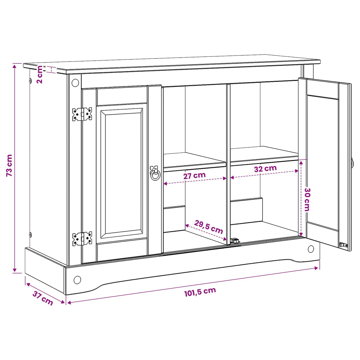 Aquarium Stand Corona 101,5 X 37 X 73 Cm 300 Kg