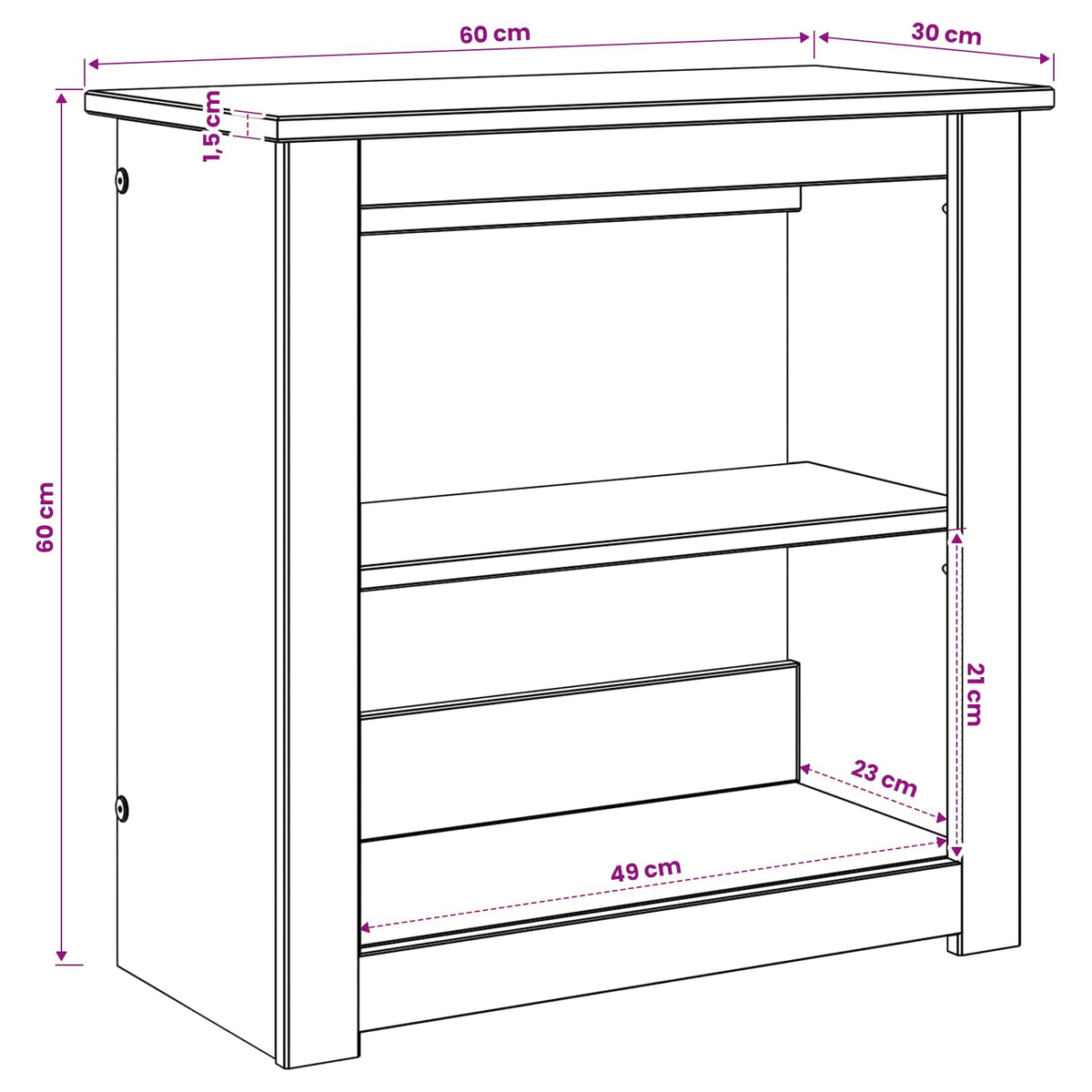 Aquarium Stand Panama 60 X 30 X 60 Cm 150 Kg