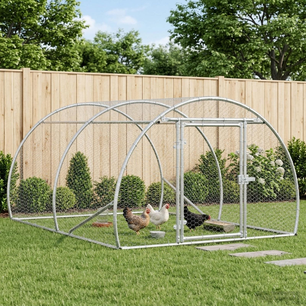 Kippenhok Zilver 200 X 150 X 100 Cm Gegalvaniseerd Staal