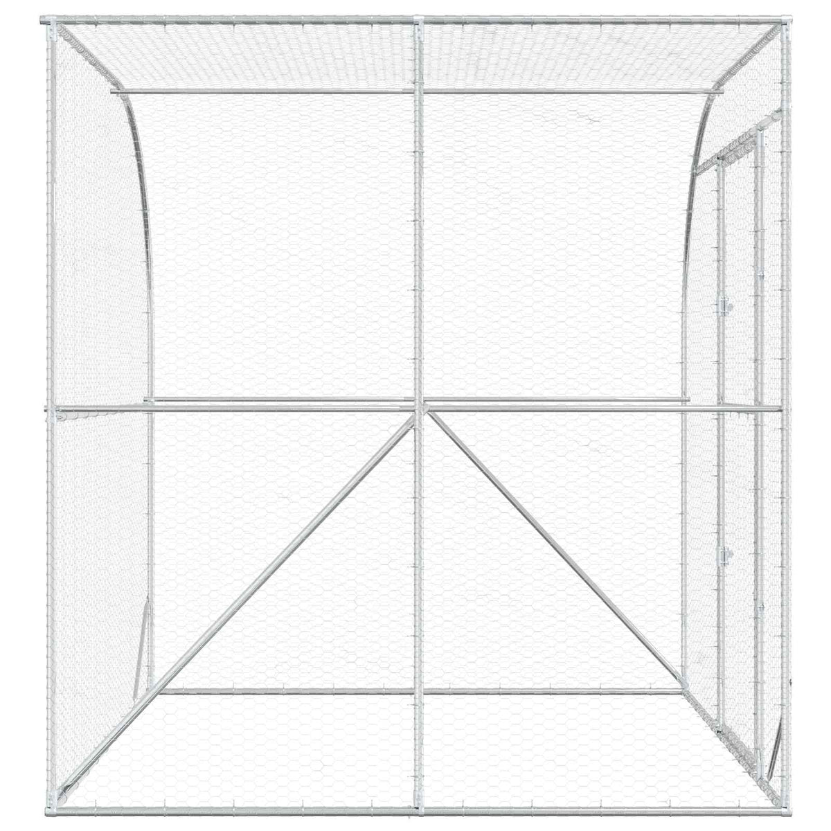 Kippenhok Zilver 200 X 200 X 215 Cm Gegalvaniseerd Staal