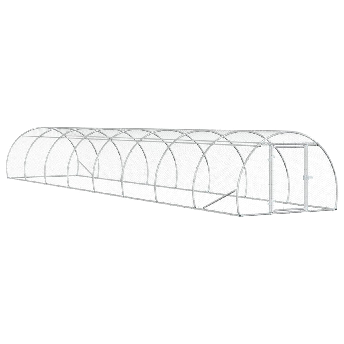 Kippenhok Zilver 800 X 150 X 100 Cm Gegalvaniseerd Staal