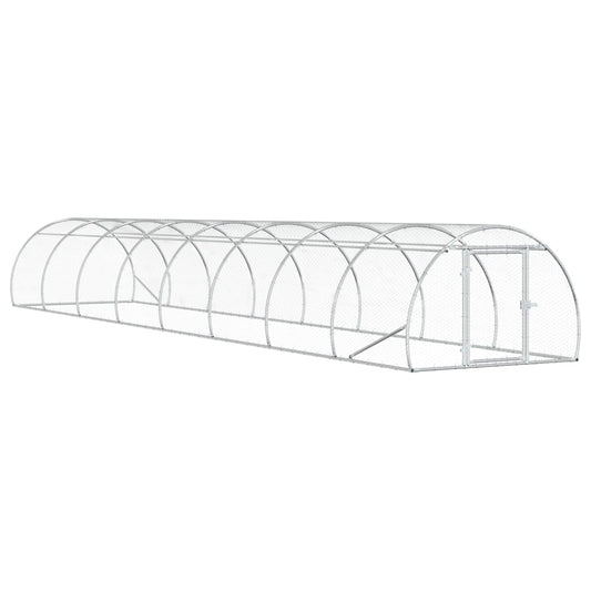 Kippenhok Zilver 800 X 150 X 100 Cm Gegalvaniseerd Staal