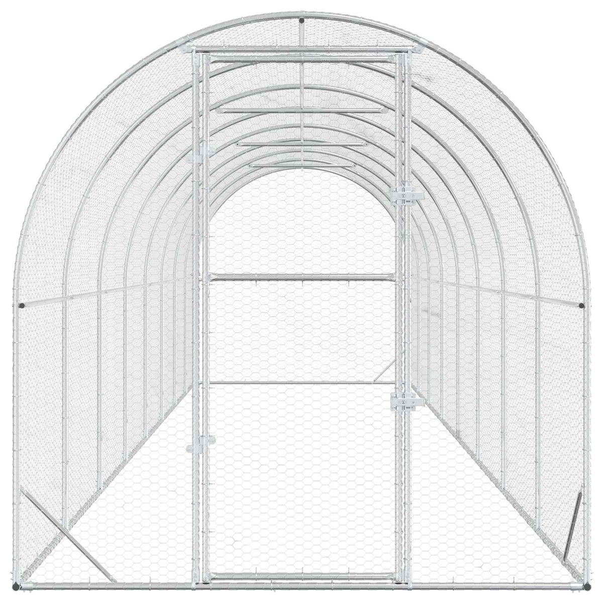 Kippenhok Zilver 800 X 200 X 200 Cm Gegalvaniseerd Staal