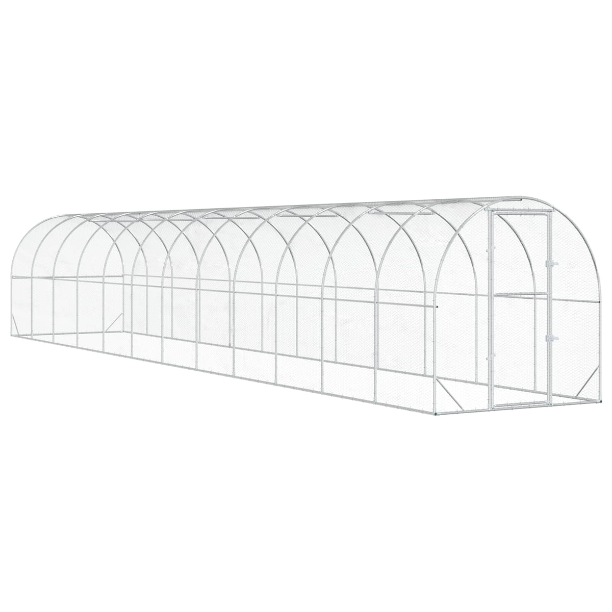 Kippenhok Zilver 1200 X 200 X 200 Cm Gegalvaniseerd Staal