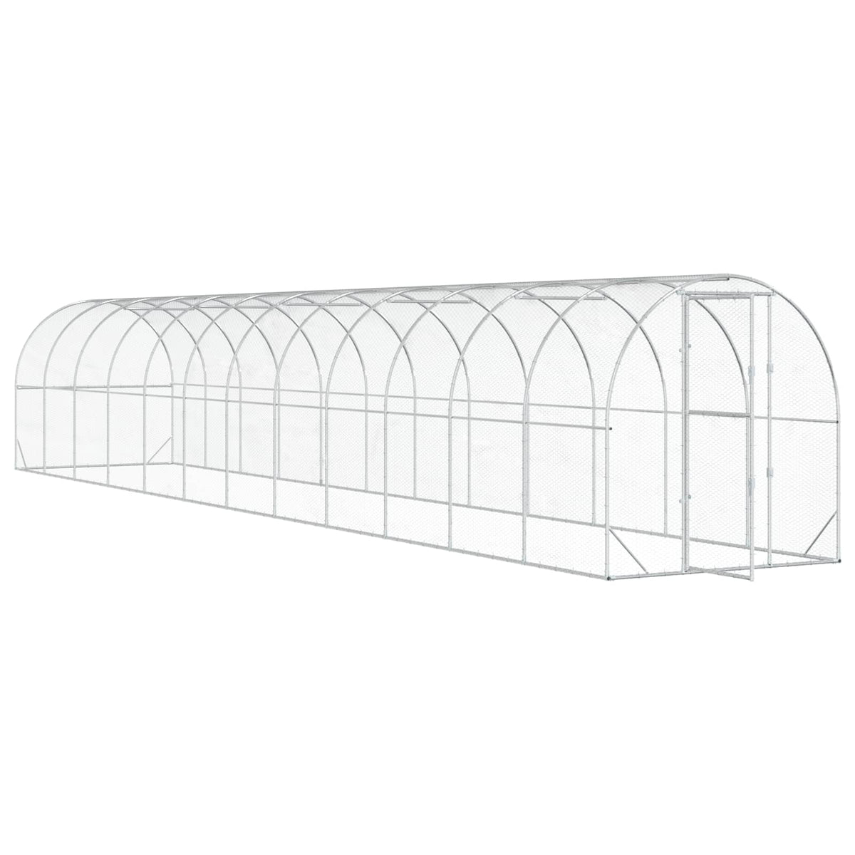Kippenhok Zilver 1200 X 200 X 200 Cm Gegalvaniseerd Staal