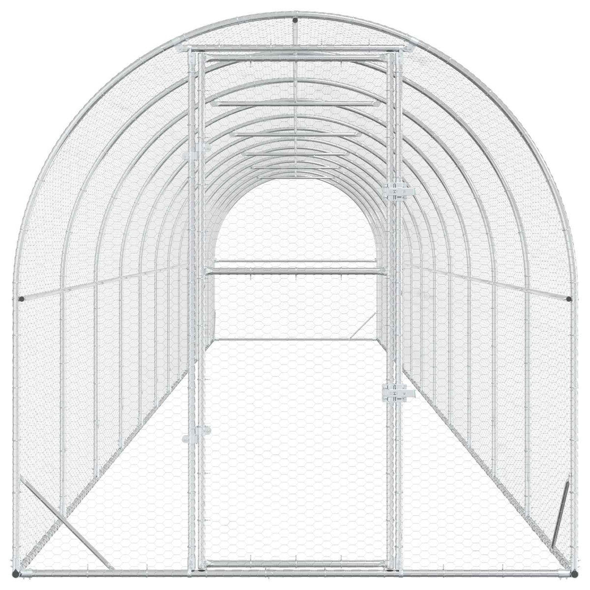 Kippenhok Zilver 1200 X 200 X 200 Cm Gegalvaniseerd Staal