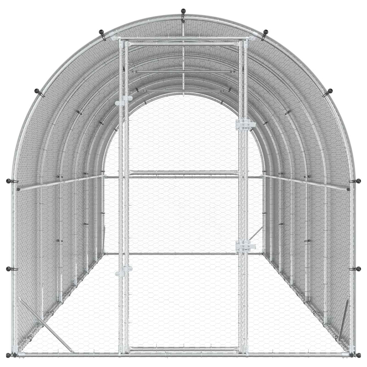 Kippenhok Zilver 600 X 200 X 200 Cm Gegalvaniseerd Staal