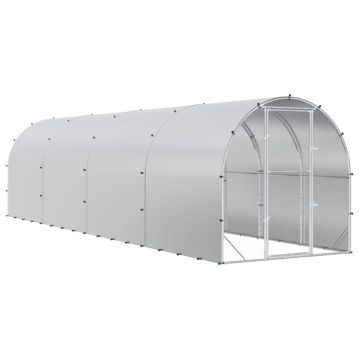 Kippenhok Zilver 800 X 200 X 200 Cm Gegalvaniseerd Staal