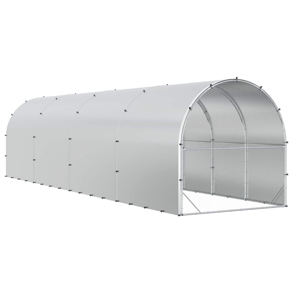 Kippenhok Zilver 800 X 200 X 200 Cm Gegalvaniseerd Staal