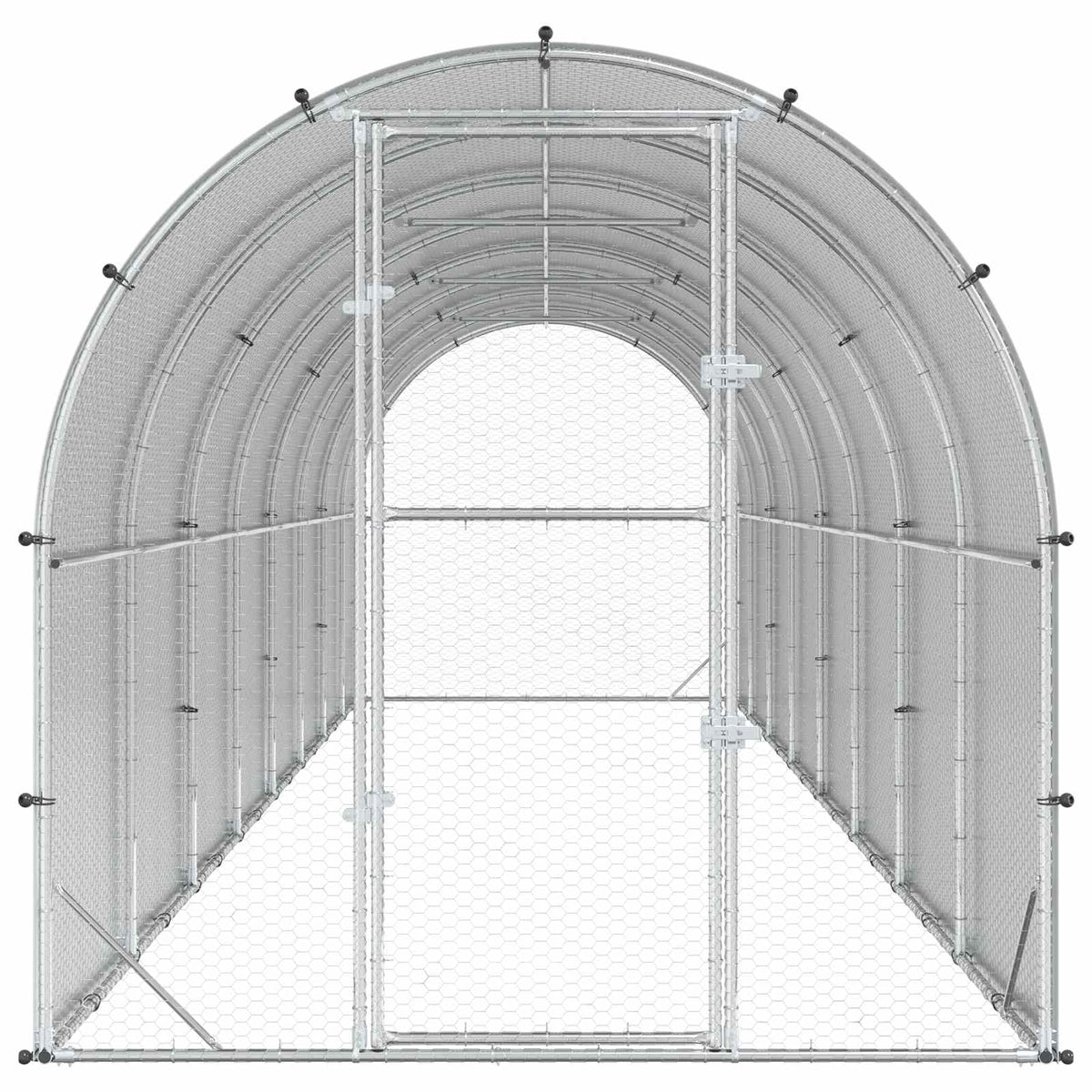 Kippenhok Zilver 800 X 200 X 200 Cm Gegalvaniseerd Staal