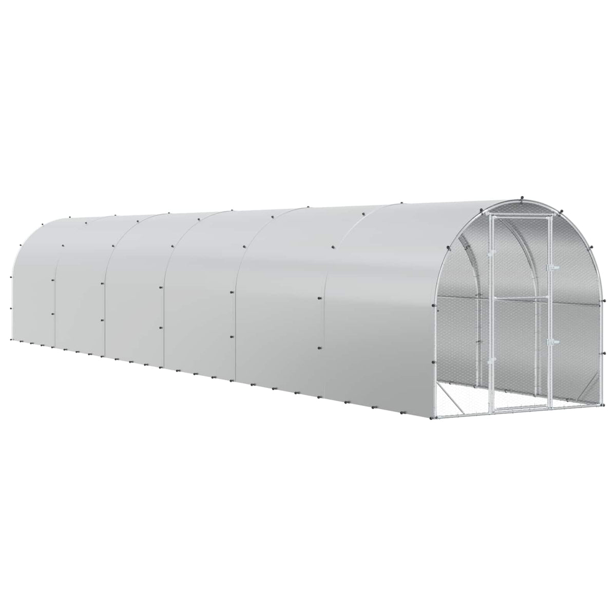 Kippenhok Zilver 1200 X 200 X 200 Cm Gegalvaniseerd Staal