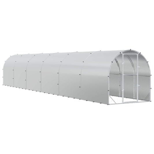 Kippenhok Zilver 1200 X 200 X 200 Cm Gegalvaniseerd Staal