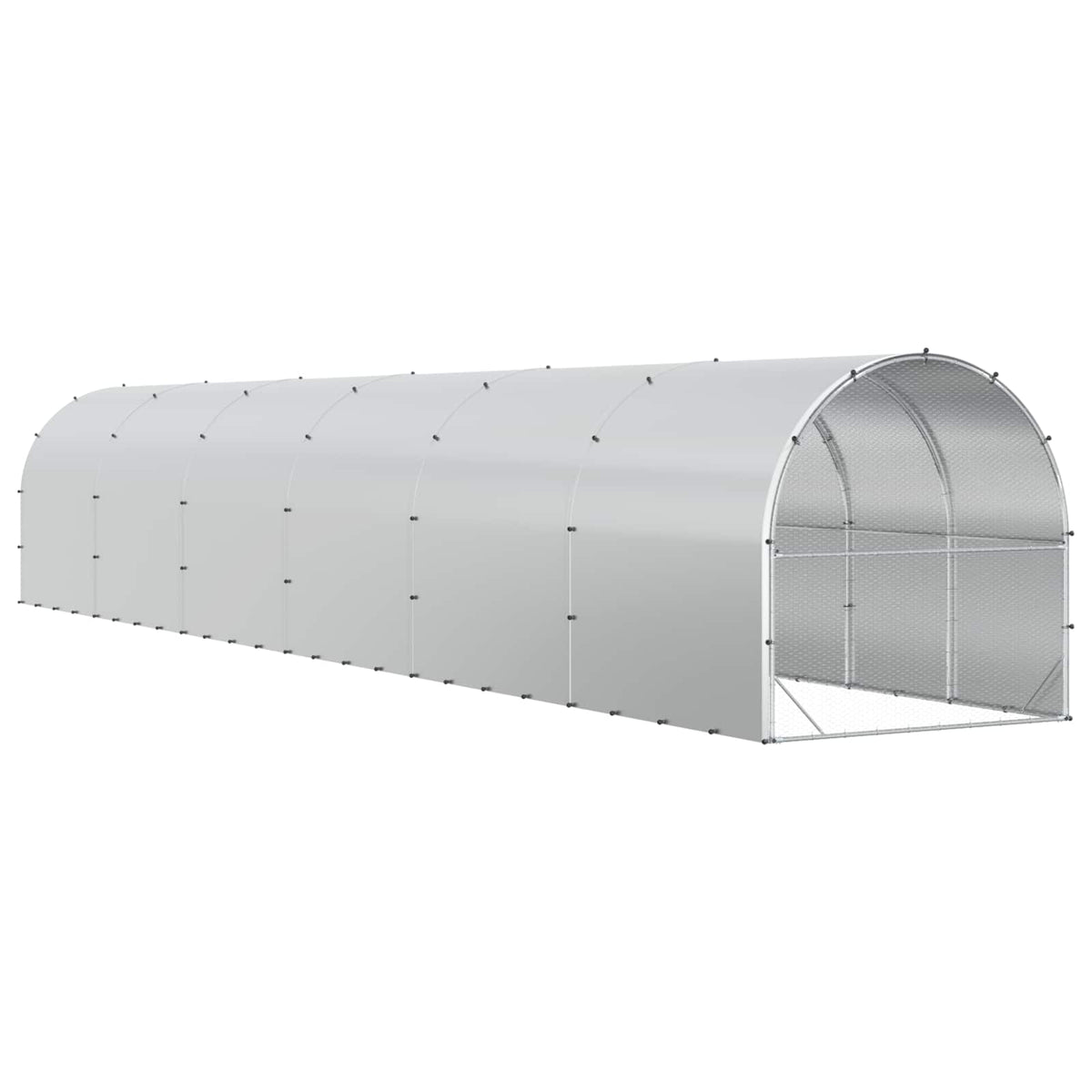Kippenhok Zilver 1200 X 200 X 200 Cm Gegalvaniseerd Staal