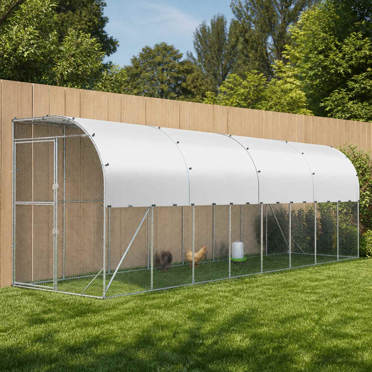 Kippenhok Tegen De Muur Zilver 600 X 150 X 215 Cm