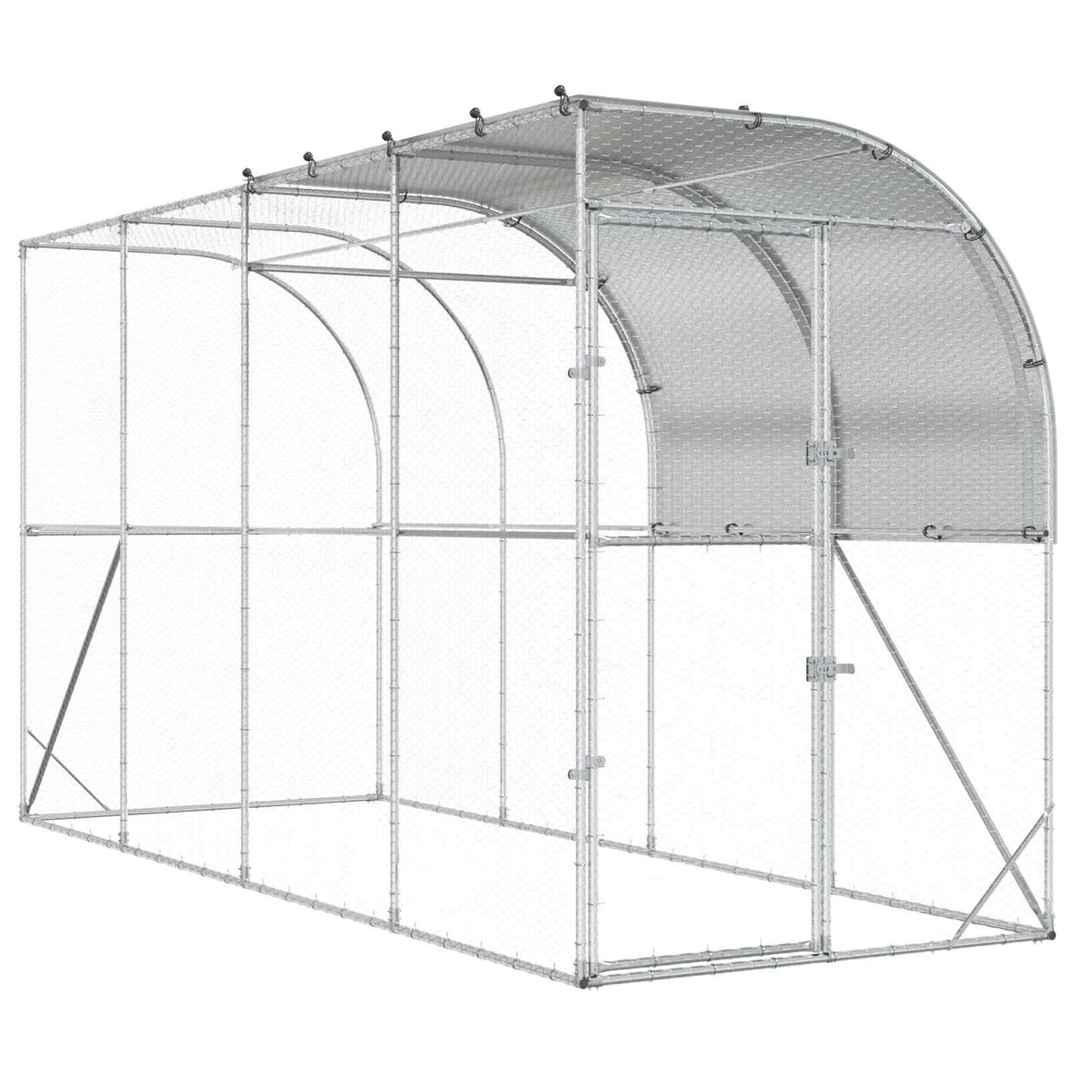 Kippenhok Tegen De Muur Zilver 400 X 150 X 215 Cm