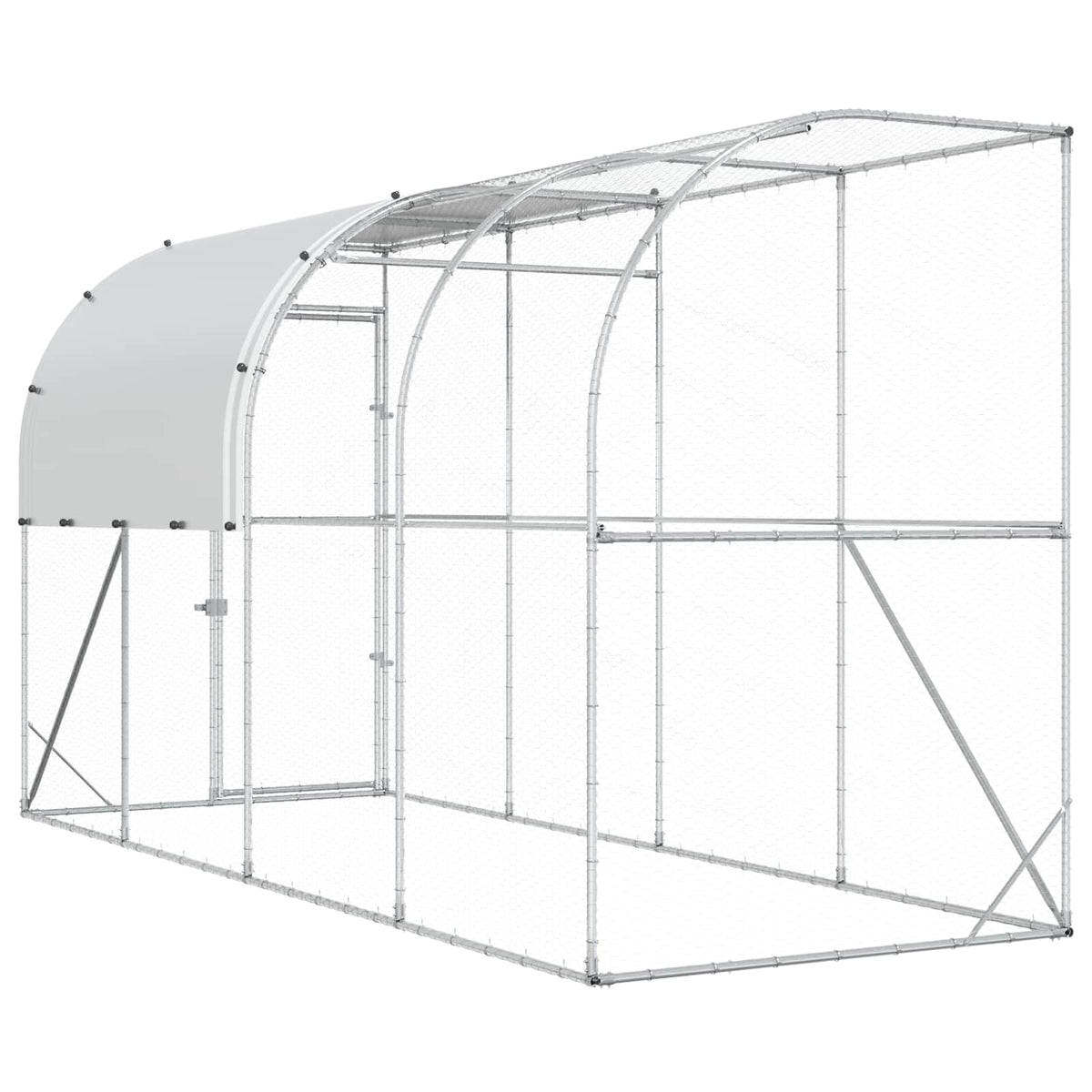 Kippenhok Tegen De Muur Zilver 400 X 150 X 215 Cm