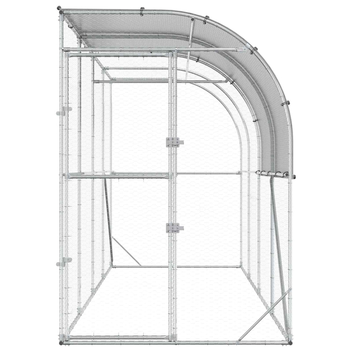 Kippenhok Tegen De Muur Zilver 400 X 150 X 215 Cm