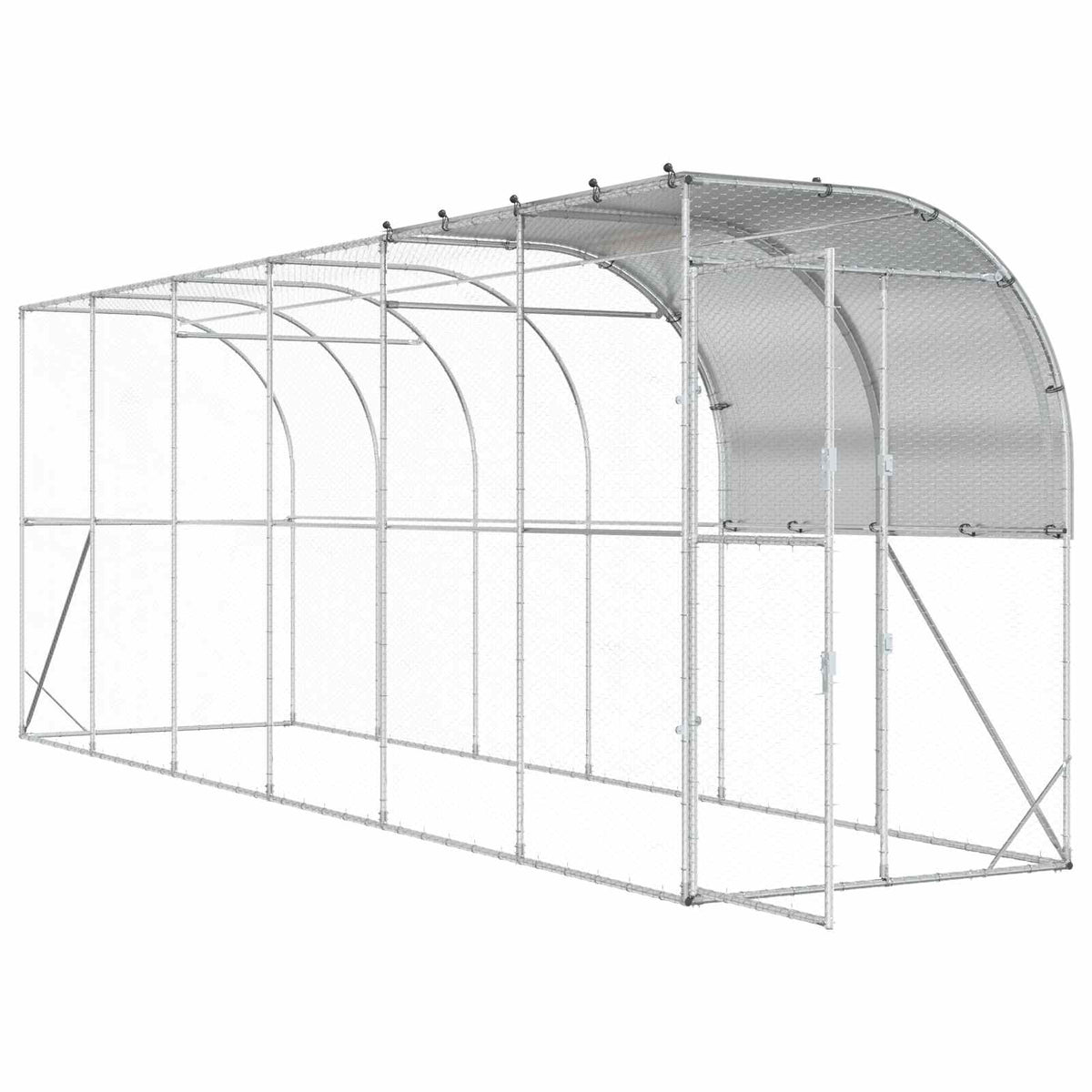 Kippenhok Tegen De Muur Zilver 600 X 150 X 215 Cm