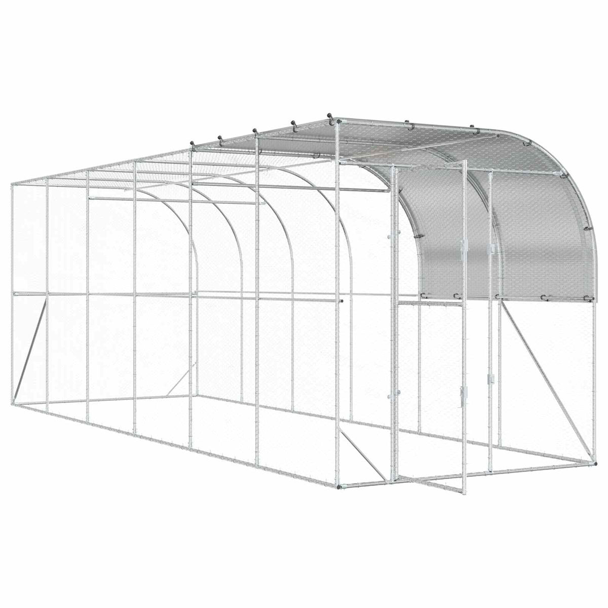 Kippenhok Tegen De Muur Zilver 600 X 200 X 215 Cm