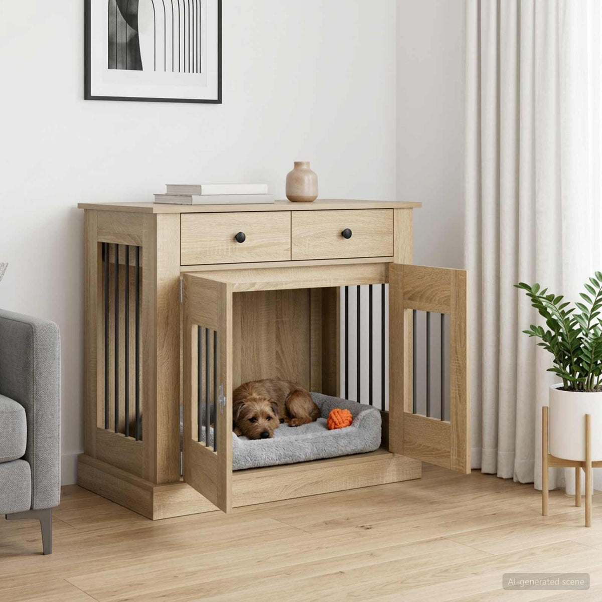 Hond Bench Meubel 90 X 47,5 X 80 Cm Bewerkt Hout