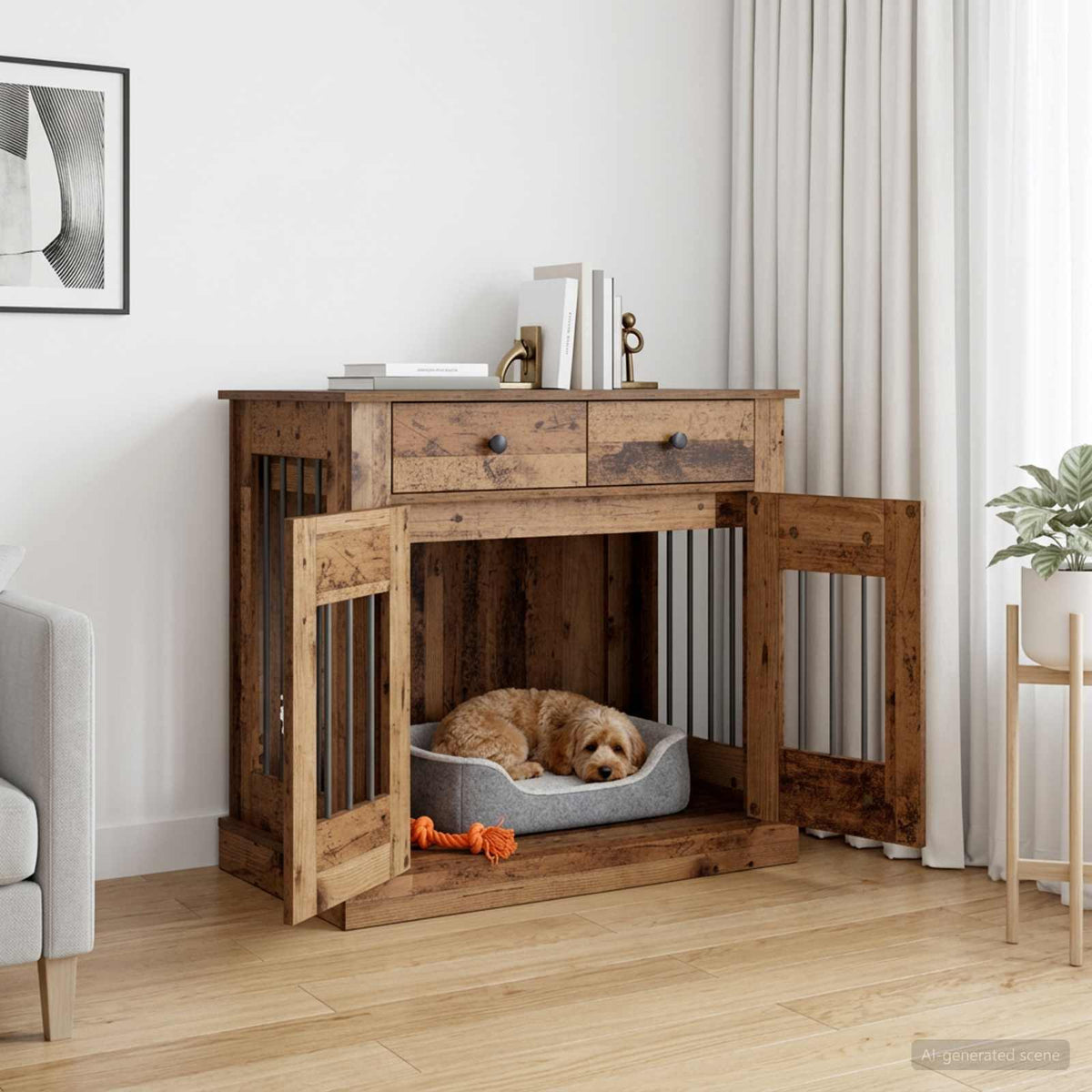 Hond Bench Meubel 90 X 47,5 X 80 Cm Bewerkt Hout