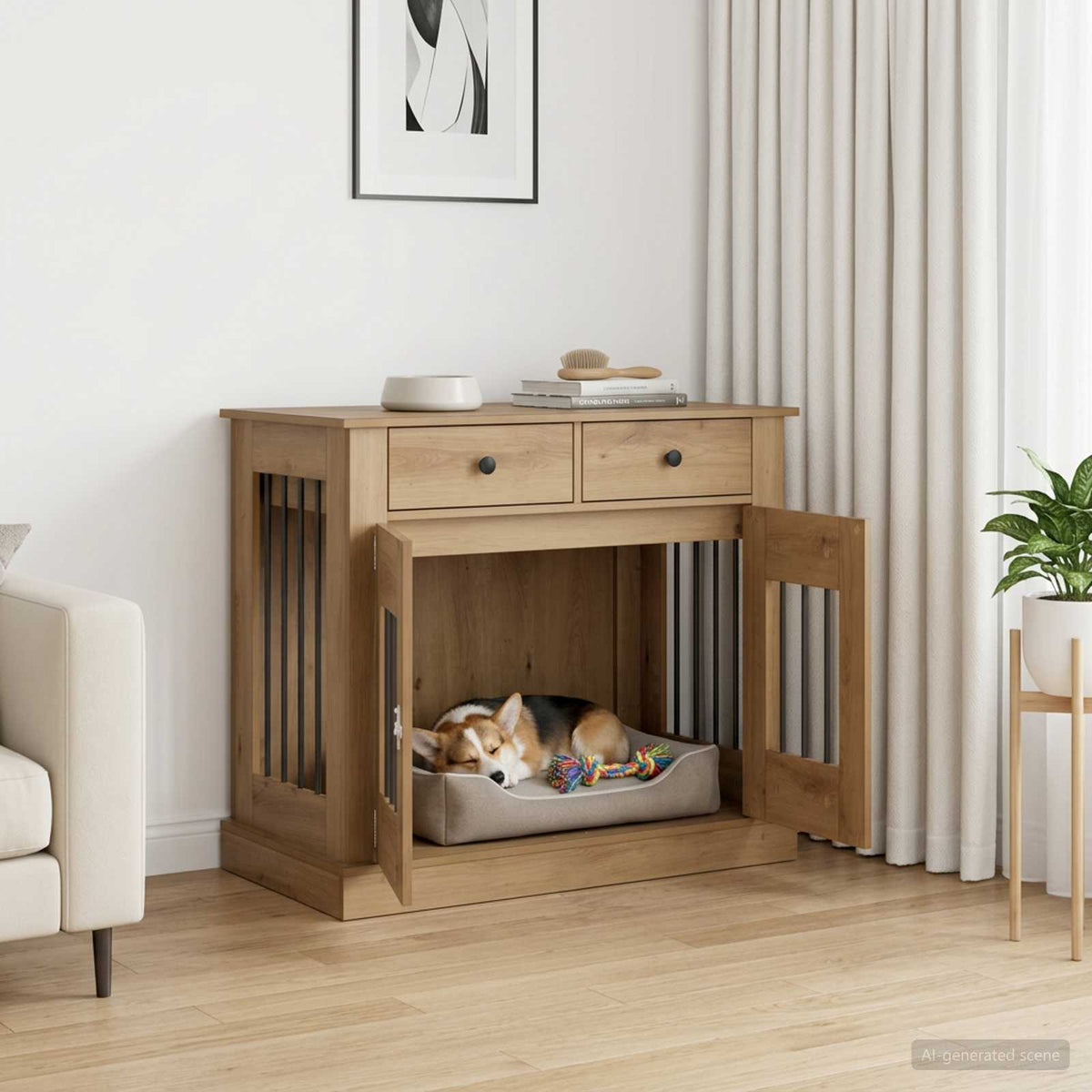 Hond Bench Meubel 90 X 47,5 X 80 Cm Bewerkt Hout